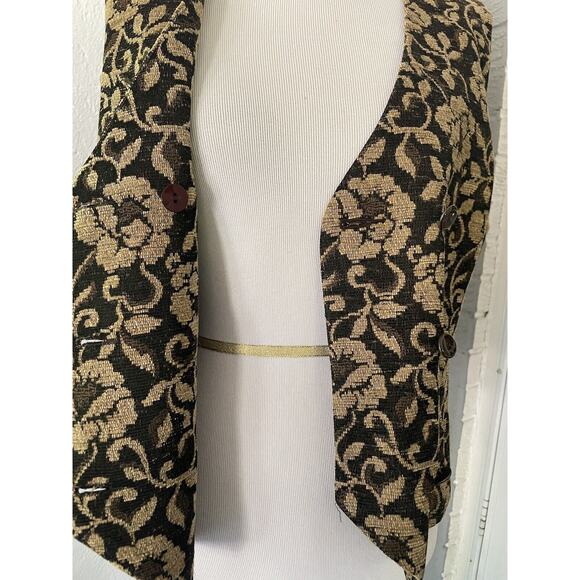 Vintage A Liz Claiborne Collection Petite Tapestry Vest Women's Petite Sz 8 - Picture 11 of 12